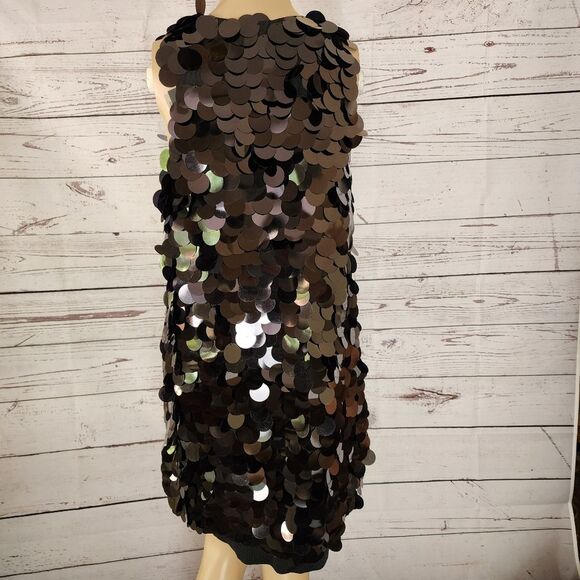 Kenneth Cole Sleeveless Black Paillete Swing Dress Small NWT - Picture 4 of 9